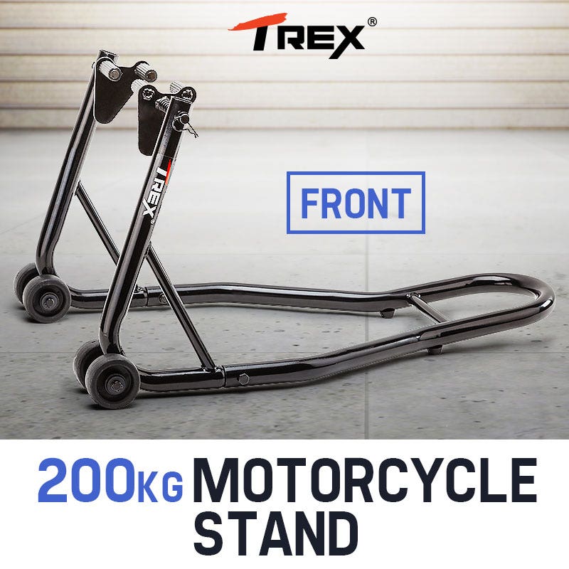 T-REX Motorcycle Front Stand Heavy-Duty Motorbike Lift Paddock Carrier Bike Fork 