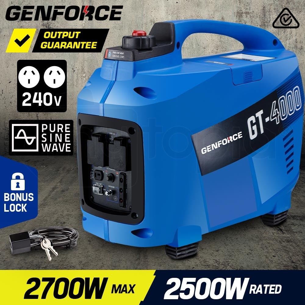 GENFORCE Inverter Generator 2700Watts Max 2500Watts Rated Portable Camping Petrol