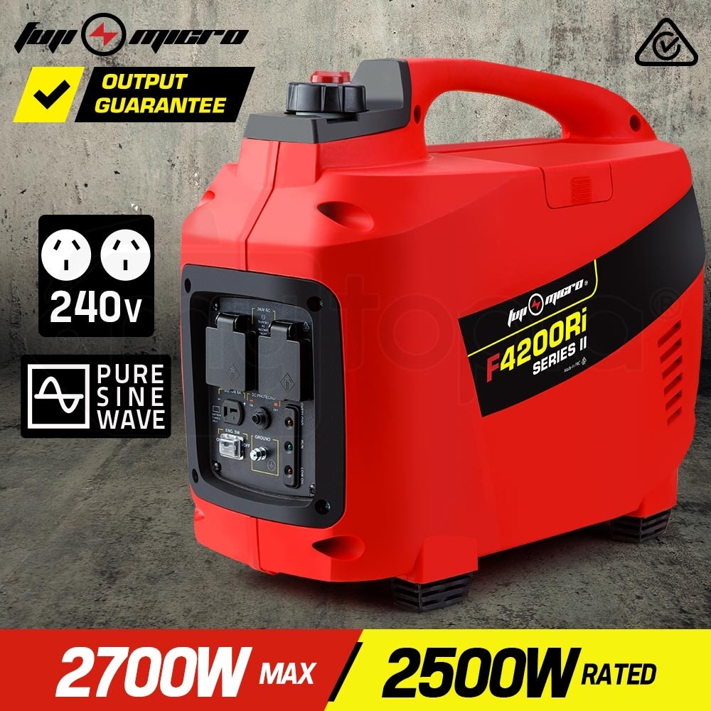FUJI-MICRO 2700W Pure Sine Wave Portable Camping Petrol Inverter Generator - F4200Ri Series II
