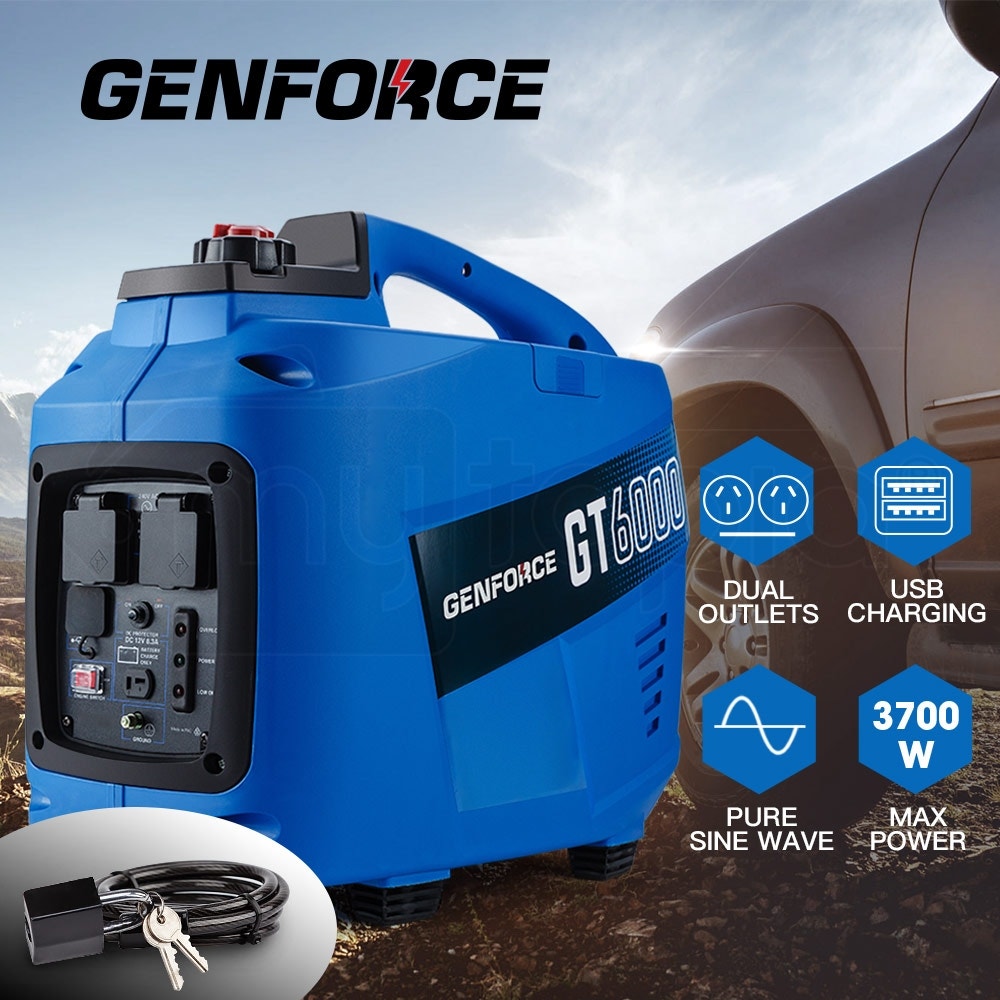 GENFORCE Inverter Generator 3700Watts Max 3200Watts Rated Portable Camping Petrol