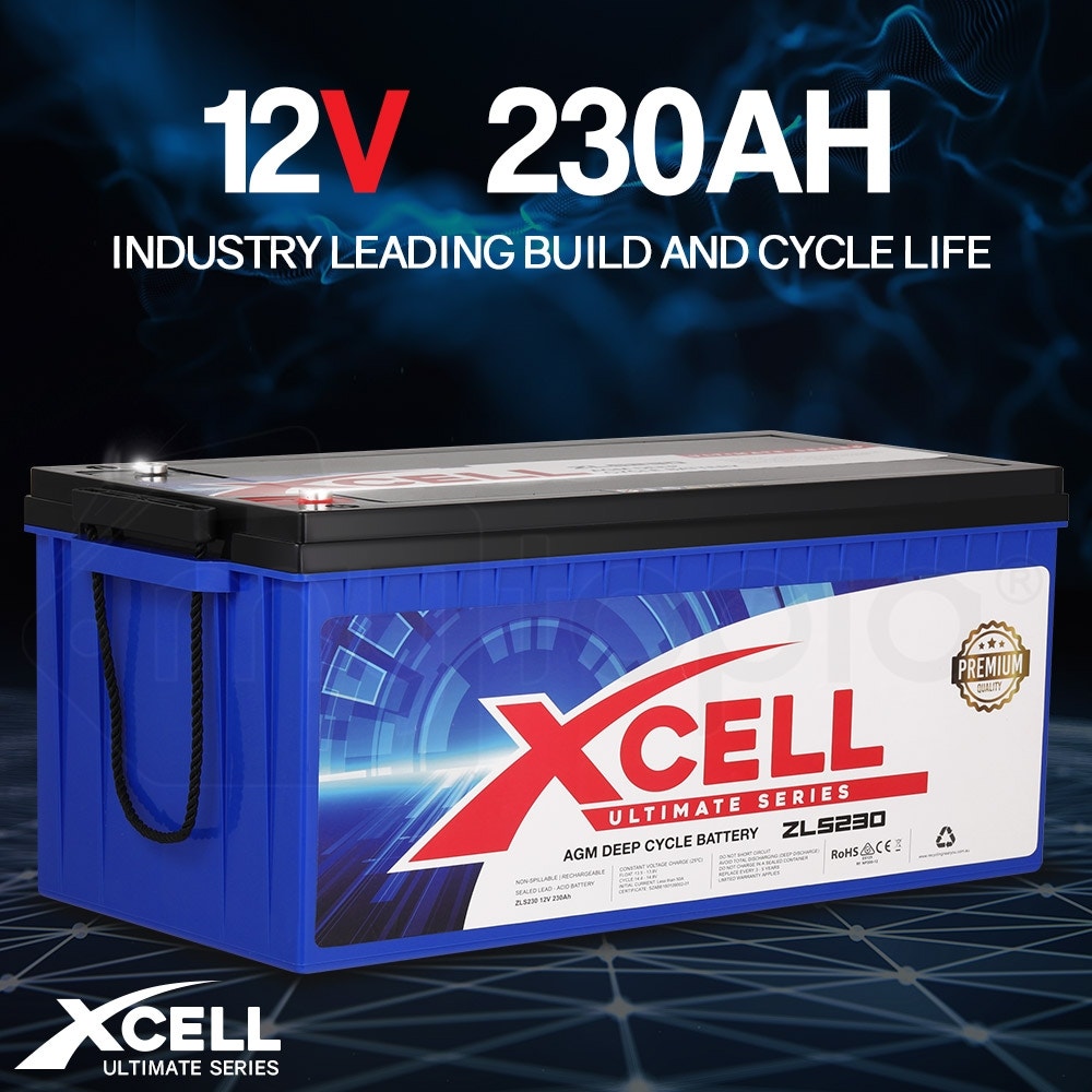 X-CELL AGM Deep Cycle Battery 12V 230Ah Portable Sealed Ultimate Series - ZLS230