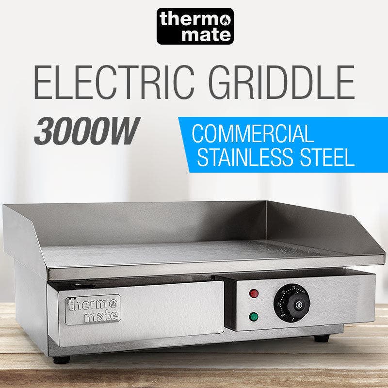 THERMOMATE Electric Griddle Grill BBQ Hot Plate Commercial Stainless Steel