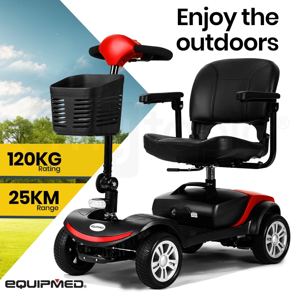 EQUIPMED FreeRoam Electric Motorised Mobility Scooter, Red						