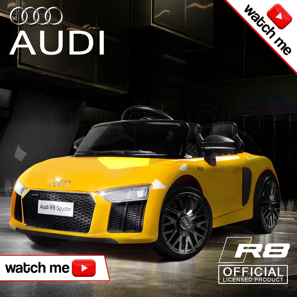 Kids Ride-On Car Licensed AUDI R8 SPYDER Battery Electric Toy Remote 12V Yellow